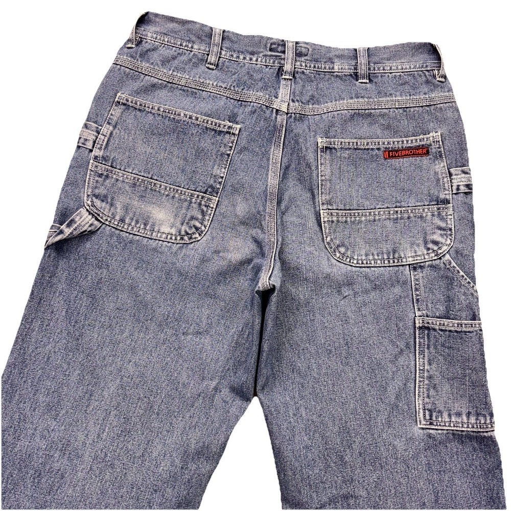 Five Brother Carpenter Pants Jeans Mens 33x33 Blue Denim Work Streetwear Rancher